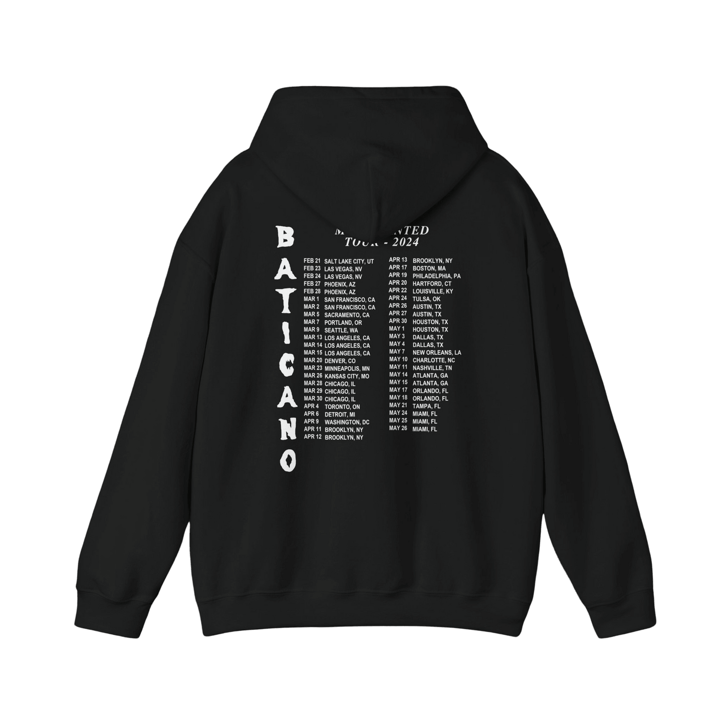 Most Wanted Tour - Baticano Tour Dates Hoodie Black