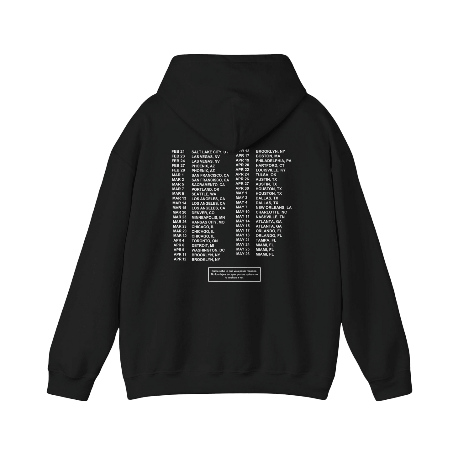 Most Wanted Tour - Gracias Por Nada Tour Dates Black Cotton Hoodie